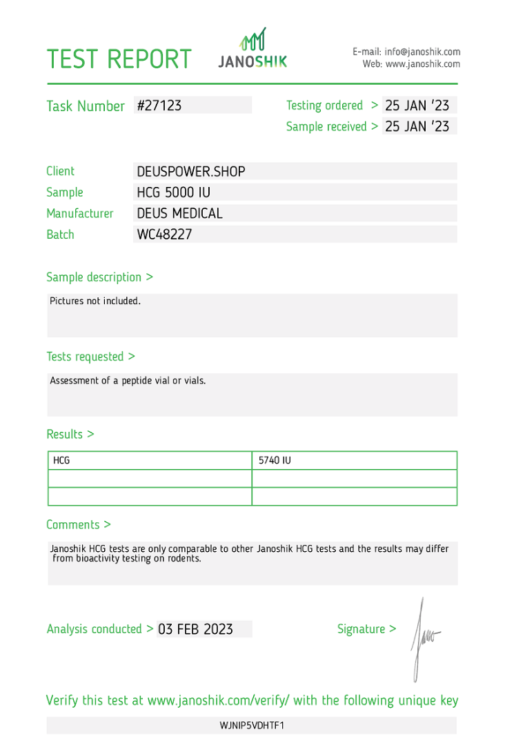 HCG (Human Chorionic Gonadotropin), Deus Medical, Köp steroider online - www.deuspower.shop
