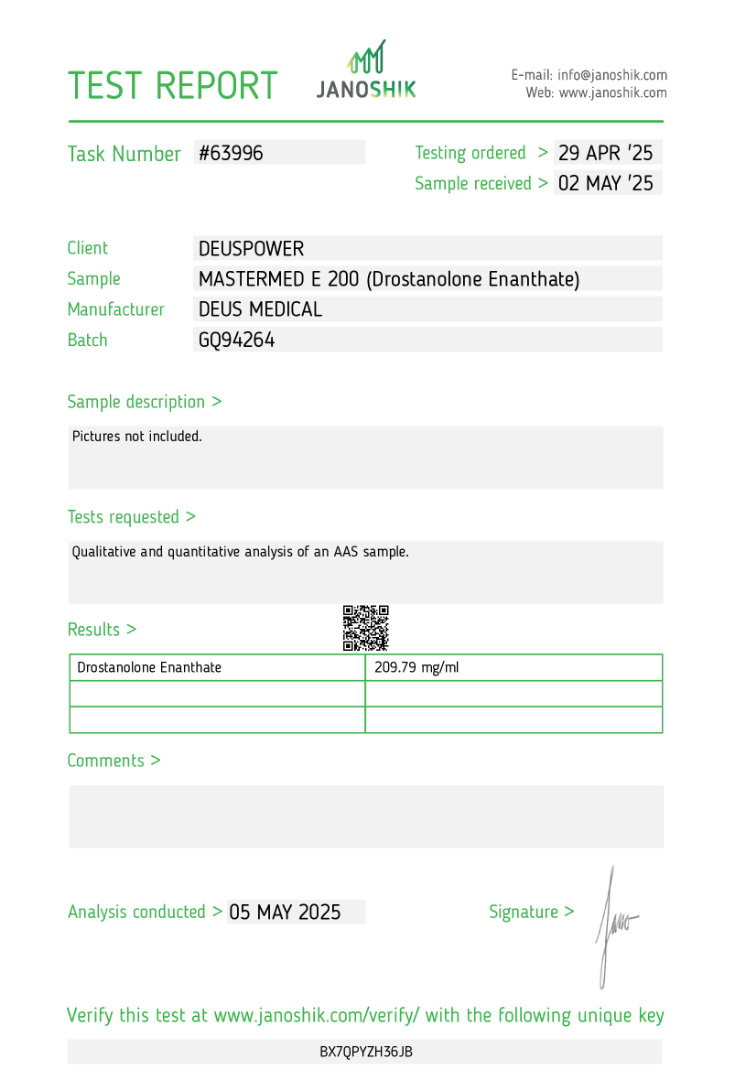 MASTERMED E 200 (Drostanolone Enanthate)