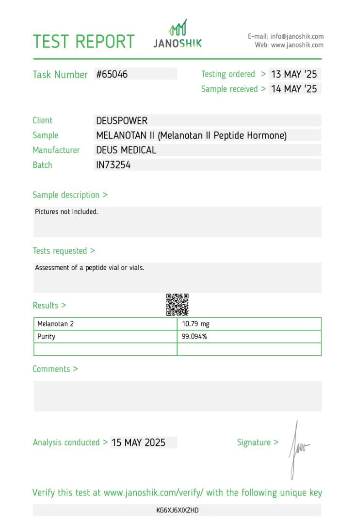MELANOTAN II (Melanotan II Peptidhormon)