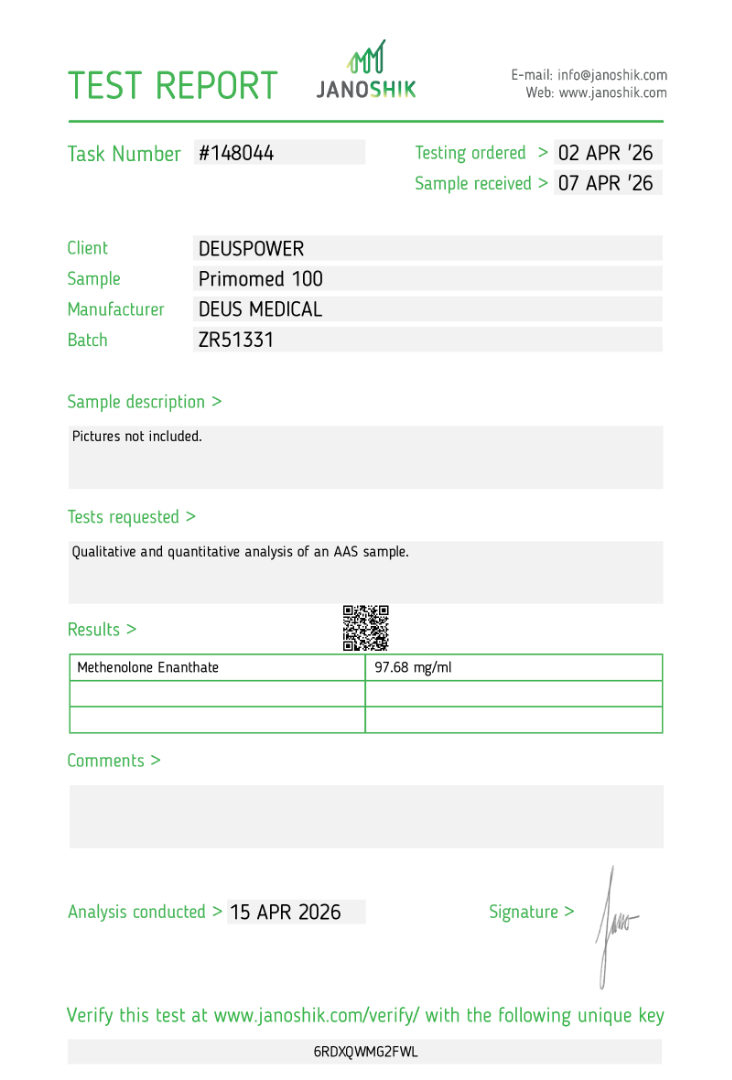 PRIMOMED 100 (Methenolone Enanthate)