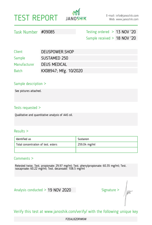 SUSTAMED 250 (Sustanon), Deus Medical, köp steroider online - www.deuspower.shop
