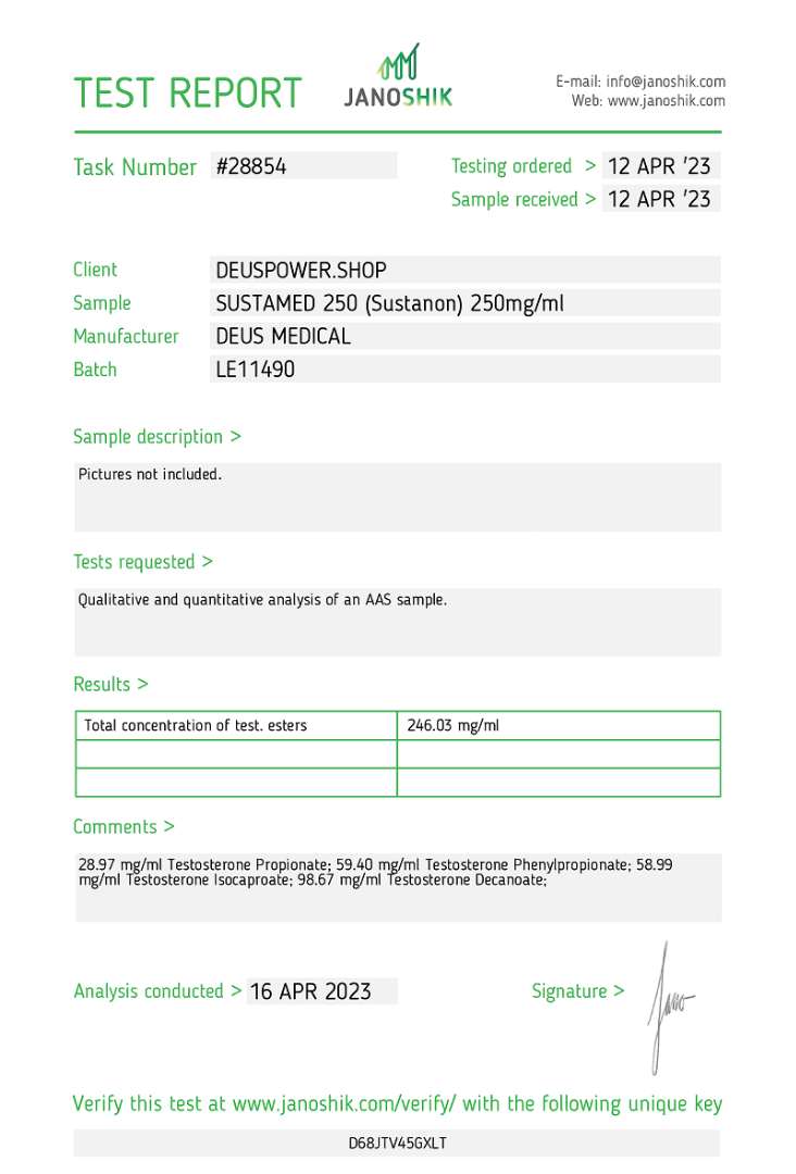 SUSTAMED 250 (Sustanon), Deus Medical, köp steroider online - www.deuspower.shop