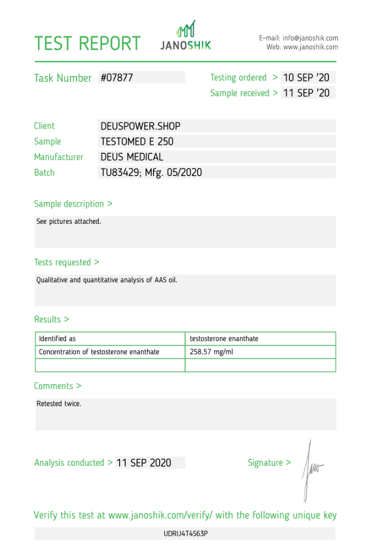 TESTOMED E 250 (Testosterone Enanthate), Deus Medical, Köp steroider online - www.deuspower.shop